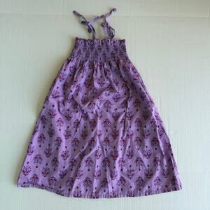Tea Collection Girls Purple Floral Cotton Sleeveless Sundress Size 6